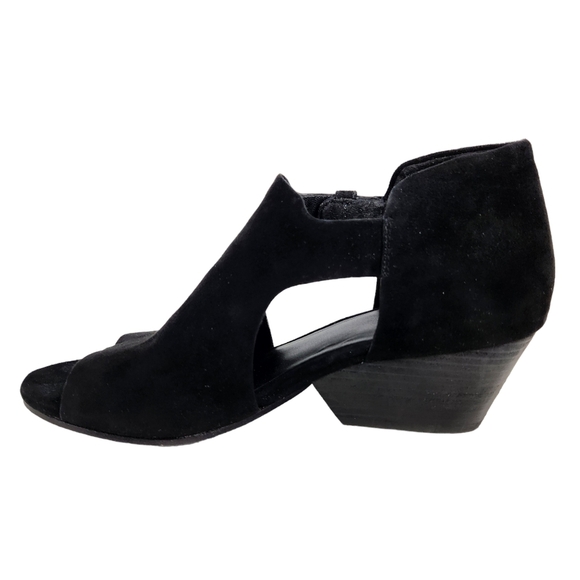 Eileen Fisher Iris Black Suede Leather Chunky Heel Ankle Bootie Women's Size 7.5 - Picture 6 of 13